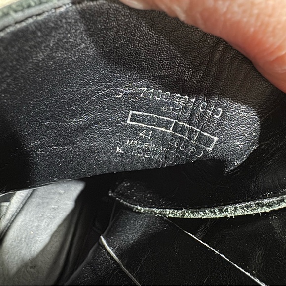 Zara Black Leather Biker Boots Size 41 10 Studded Motorcycle Chunky Lug Sole - Picture 7 of 10